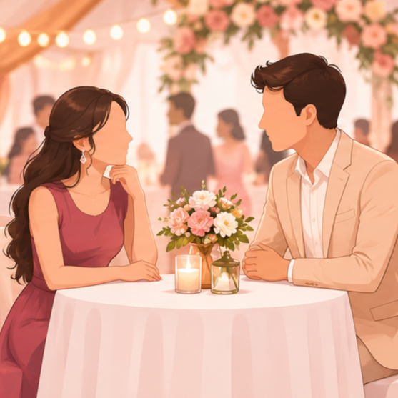 Couple enjoying a wedding